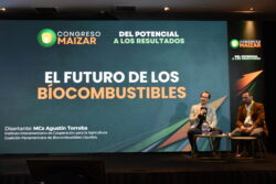 Agustin Torroba en un panel sobre "el futuro de los biocombustibles" en el Congreso Maizar 2026.